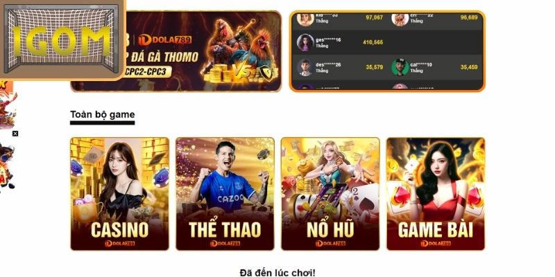 Danh mục sảnh game có chọn lọc