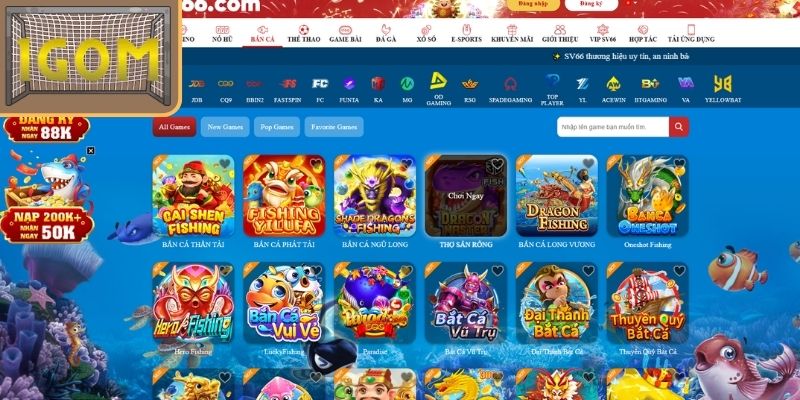 Bắn Cá – Sảnh giải trí thư giãn SV66